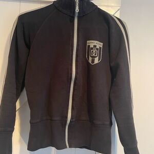 Black Zip-Up Jacket with Logo